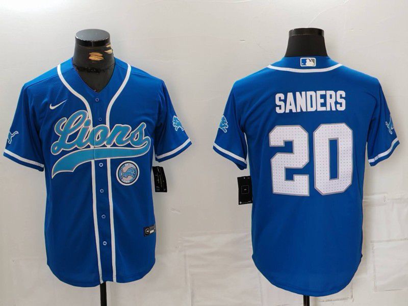 Men Detroit Lions #20 Sanders Blue Second generation joint name 2024 Nike Limited NFL Jersey style 8152->detroit lions->NFL Jersey
